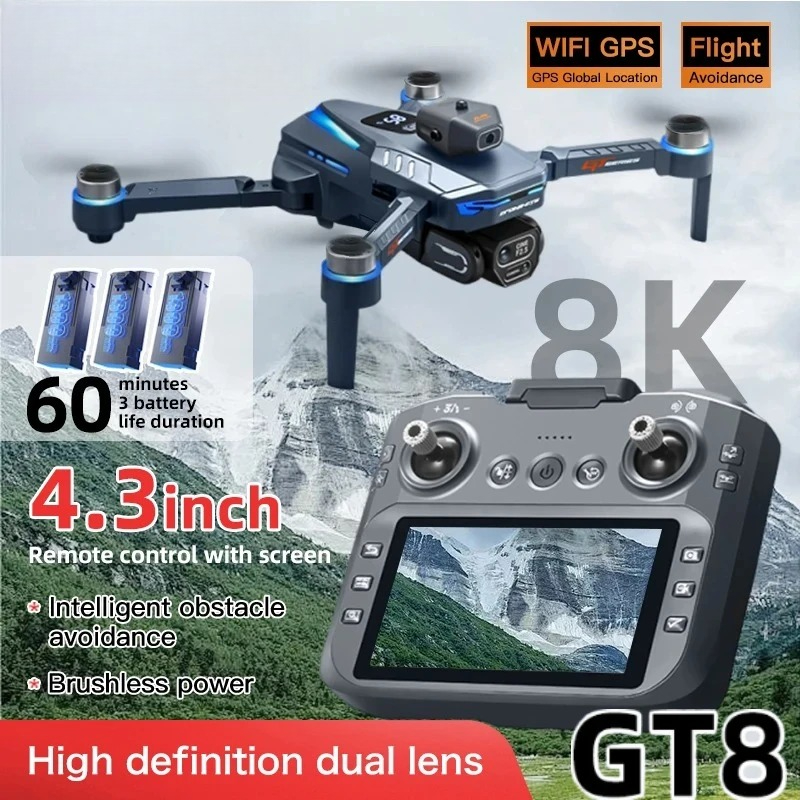 Dron Rc Quadcopter - Оригинальный дрон GT8 8K с профессиональной