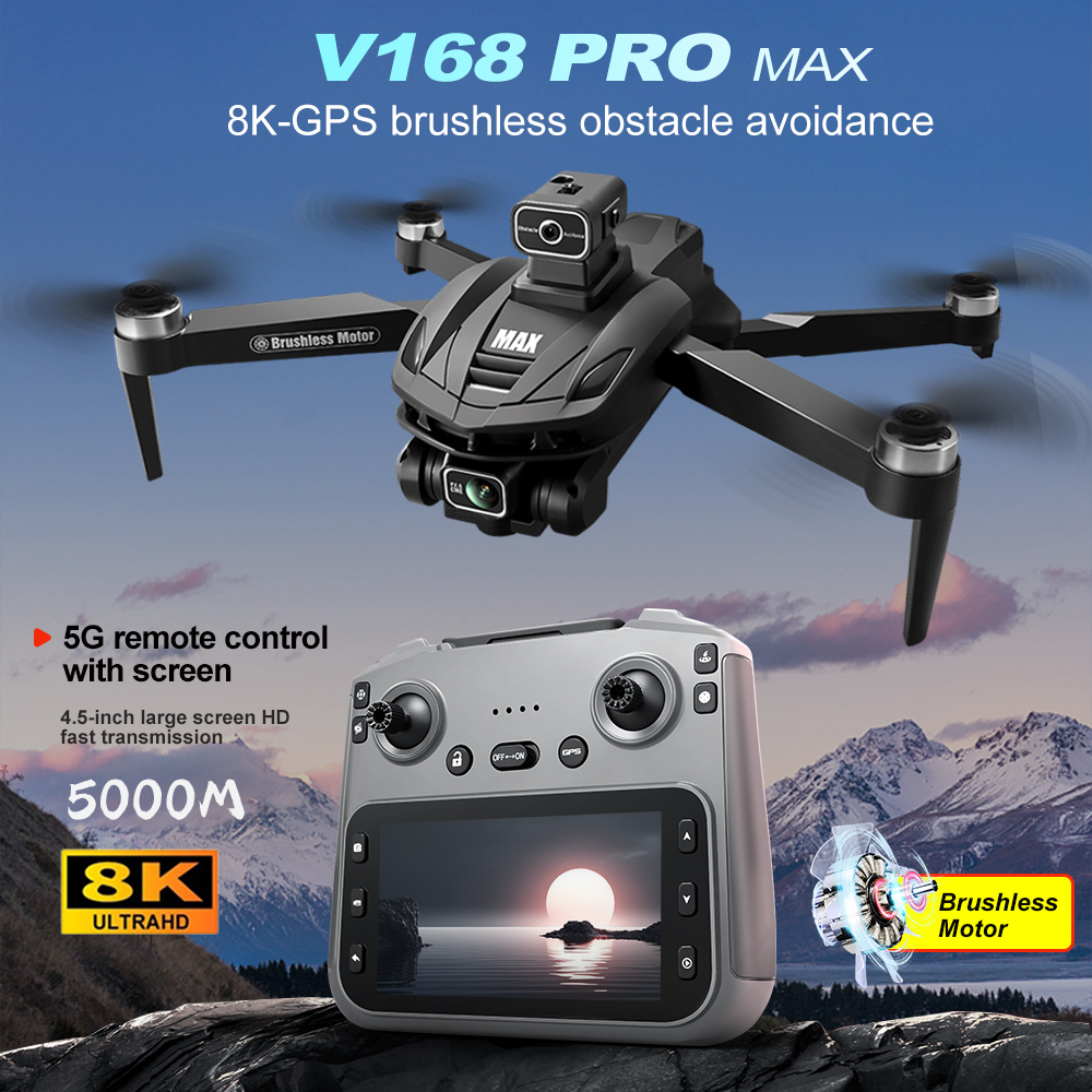 Dron Rc Quadcopter - V168 PRO Max GPS Дрон 8K